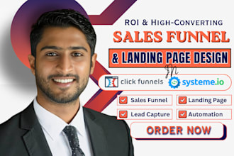 create systeme io landing page, design landing page in systeme io website