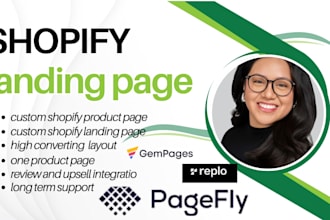 design modern landing pages for shopify stores using replo, pagefly, or gempages