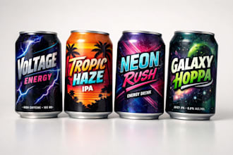 do perfect can label design, beer label, energy drink, bottle and jar