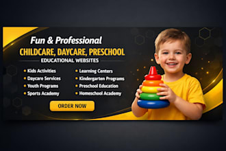 create preschool daycare kindergarten website for childcare with class session