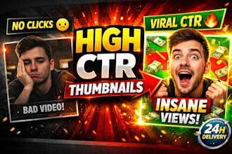 design viral youtube thumbnail with high CTR in 24hours
