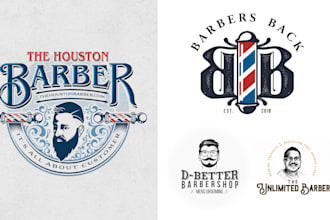 design outstanding barber shop, barber, spa and beauty salon logo