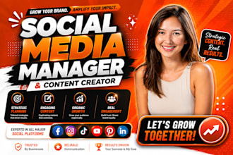 be your social media manager and grow your instagram, facebook and tiktok