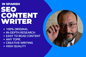 write SEO optimized articles or blogs in spanish