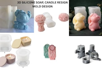 make 3d custom mold design for soap, resin, candle, bottle mold and jewelry mold