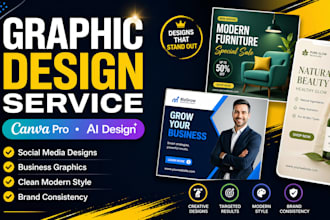 be your expert graphic designer for any ai and canva pro design