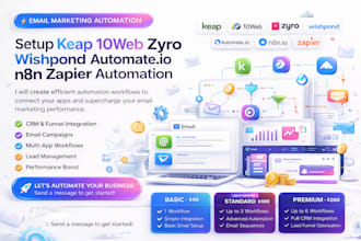 setup keap 10web zyro wishpond automateio n8n zapier email marketing automation