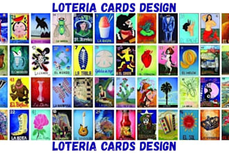 design custom loteria cards mexican bingo personalized card deck art, anime card