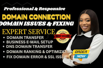 connect domain, fix domain issues, transfer and redirect domain