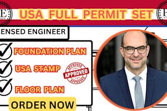 full permit set,foundation plan,floor plan,hvac plan,adu permit,usa stamp