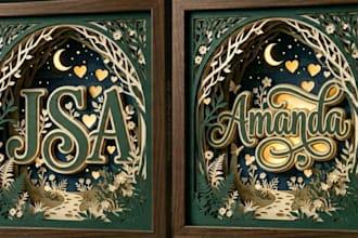 create custom 3d light box shadow box design for laser cut svg art pro