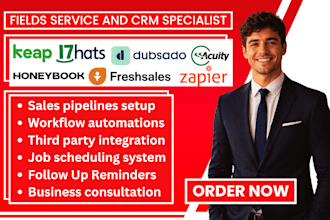 automate freshsales CRM keap honeybook dubsado 17hats acuity zapier integration