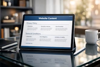 write professional legal website content and policies