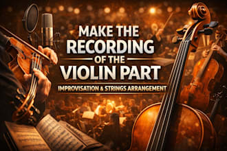 make the recording of the violin part, improvisation, strings arrangement