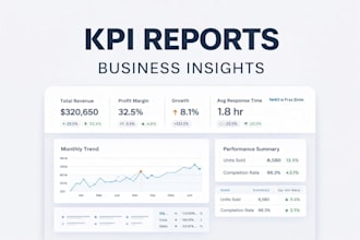 create KPI reports, business dashboards, and data insights