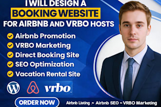design a booking website for airbnb and vrbo hosts