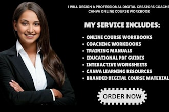design a professional digital creators coaches canva online course workbook
