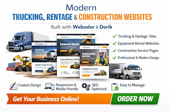 build a modern trucking rentage haulage construction using webador dorik website