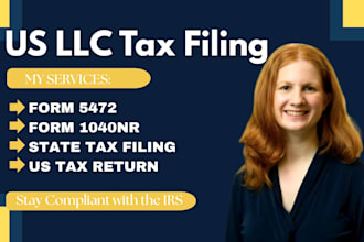 prepare and efile US tax returns, llc tax, 5472, 1065, 1120, sales tax as CPA