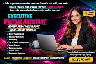 be your executive personal administrative virtual assistant social media manager