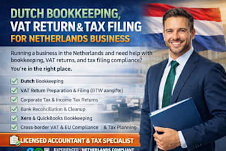 do dutch bookkeeping, vat return and tax filing for netherlands business