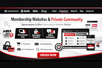 squarespace community membership private group subscription wix website design
