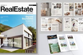 design real estate presentation, flyers, listing brochure, digital pdf document