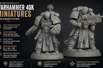 sculpt warhammer 40k 3d miniatures, stl figurines, space marines for 3d printing