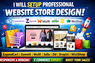 setup expandcart zammit wuilt salla zid dropizi wizishop website store design