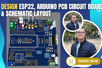 design esp32, arduino pcb circuit board and schematic layout