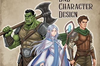 draw dnd character art fantasy character for dnd party and pathfinder
