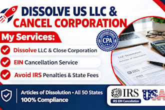 close or dissolve your US llc, cancel corporation and close ein