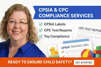 create cpsia label, CPC test report, toy compliance, compliance reports for kids