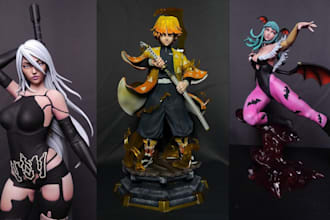 3d print and paint anime figure miniature painting tabletop paint resin printing