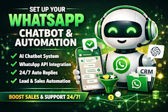 setup custom chatbot, whatsapp automation, whatsapp ai chatbot, whatsapp api