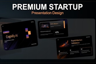 design a premium startup pitch deck presentation