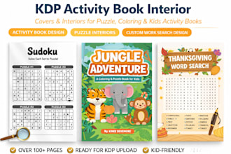 design KDP activities book interior word search low content book puzzle book