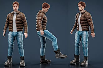 custom 3d character model, metahuman style character for cinematics and games
