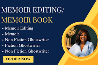 memoir, fiction ghostwriter, nonfiction, self help,  book writer