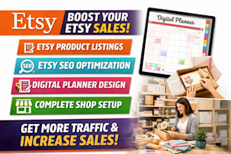 set up etsy shop design etsy digital products boost etsy sales etsy SEO