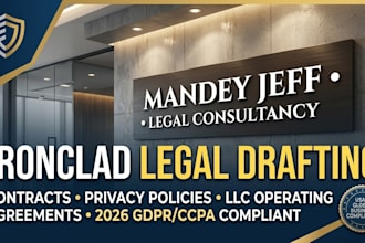 draft your privacy policy, terms and conditions, and business agreement