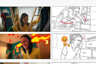 do storyboard, for animation, illustration, film or commercial,storyboard artist