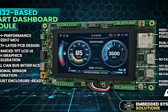 design esp32 or stm32 digital dashboard with can tft lcd UI