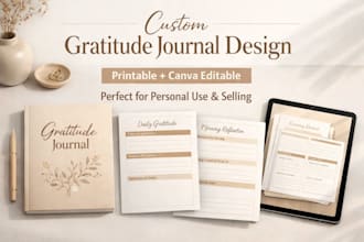 design a high converting gratitude journal canva printable