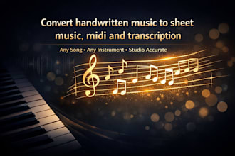 convert handwritten music to sheet music, midi and transcription