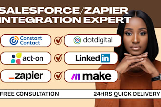 integrate zapier salesforce constant contact act on linkedin dotdigital make