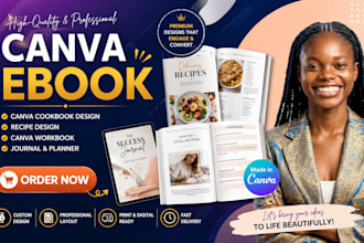 canva ebook,canva cookbook design,recipe design,canva workbook,journal planner