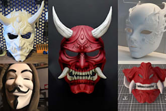 3d print and paint custom cosplay 3d mask wearable anime mask 3d helmet printing