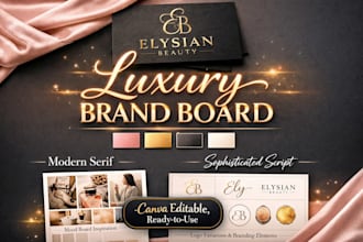 design a luxury brand board for beauty, coach and digital businesses