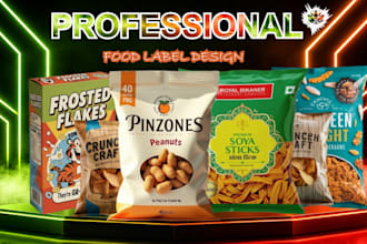 do professional food label design, packaging design product pouch food packaging